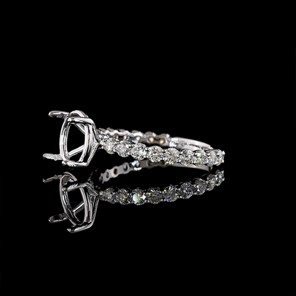 0.99 CTTW Round Natural Diamond Solitaire Diamond Shank Ring Sz. 7 (H Color and SI Clarity)