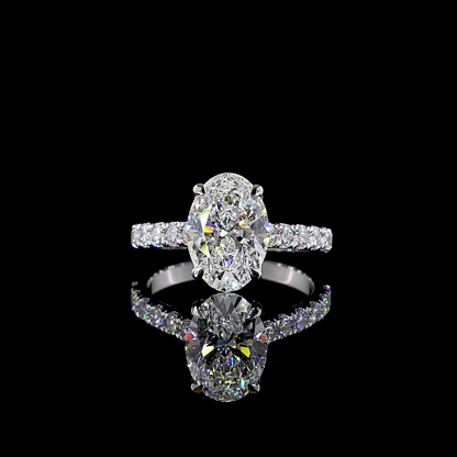 0.71 CTTW Natural Diamond Hidden Halo Ring Sz. 7