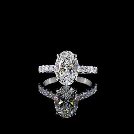 0.71 CTTW Natural Diamond Hidden Halo Ring Sz. 7