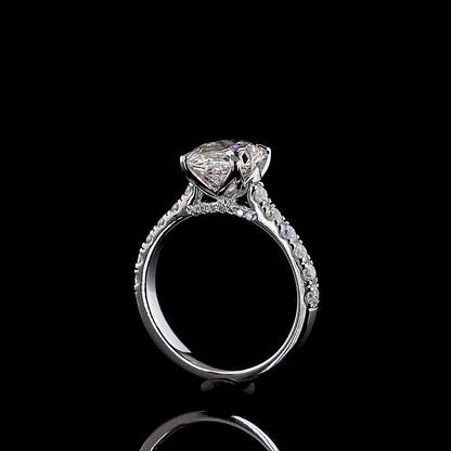 0.71 CTTW Natural Diamond Hidden Halo Ring Sz. 7