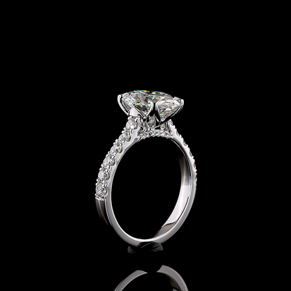 0.71 CTTW Natural Diamond Hidden Halo Ring Sz. 7