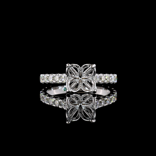 1.00 CTTW Round Natural Diamond Solitaire Diamond Shank Ring Sz. 7 (H Color and SI Clarity)