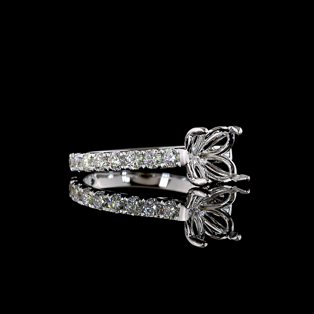 1.00 CTTW Round Natural Diamond Solitaire Diamond Shank Ring Sz. 7 (H Color and SI Clarity)