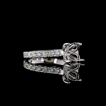 1.00 CTTW Round Natural Diamond Solitaire Diamond Shank Ring Sz. 7 (H Color and SI Clarity)