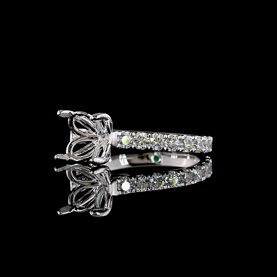 1.00 CTTW Round Natural Diamond Solitaire Diamond Shank Ring Sz. 7 (H Color and SI Clarity)