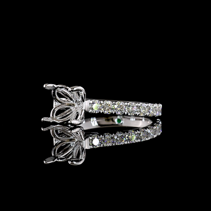 1.00 CTTW Round Natural Diamond Solitaire Diamond Shank Ring Sz. 7 (H Color and SI Clarity)