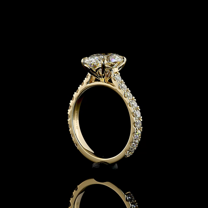1.00 CTTW Natural Diamond Solitaire Diamond Shank Ring Sz. 7 (H Color and SI Clarity)