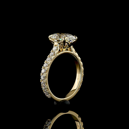 1.00 CTTW Natural Diamond Solitaire Diamond Shank Ring Sz. 7 (H Color and SI Clarity)