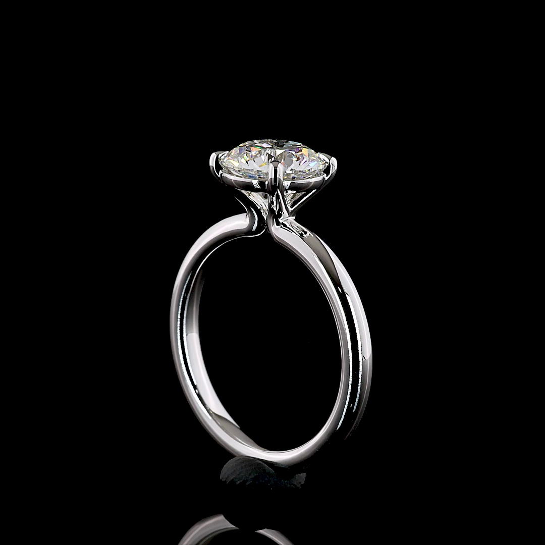 2.07 CT Round Lab Grown Diamond Solitaire Ring Sz. 6.5 (F Color and VS1 Clarity)