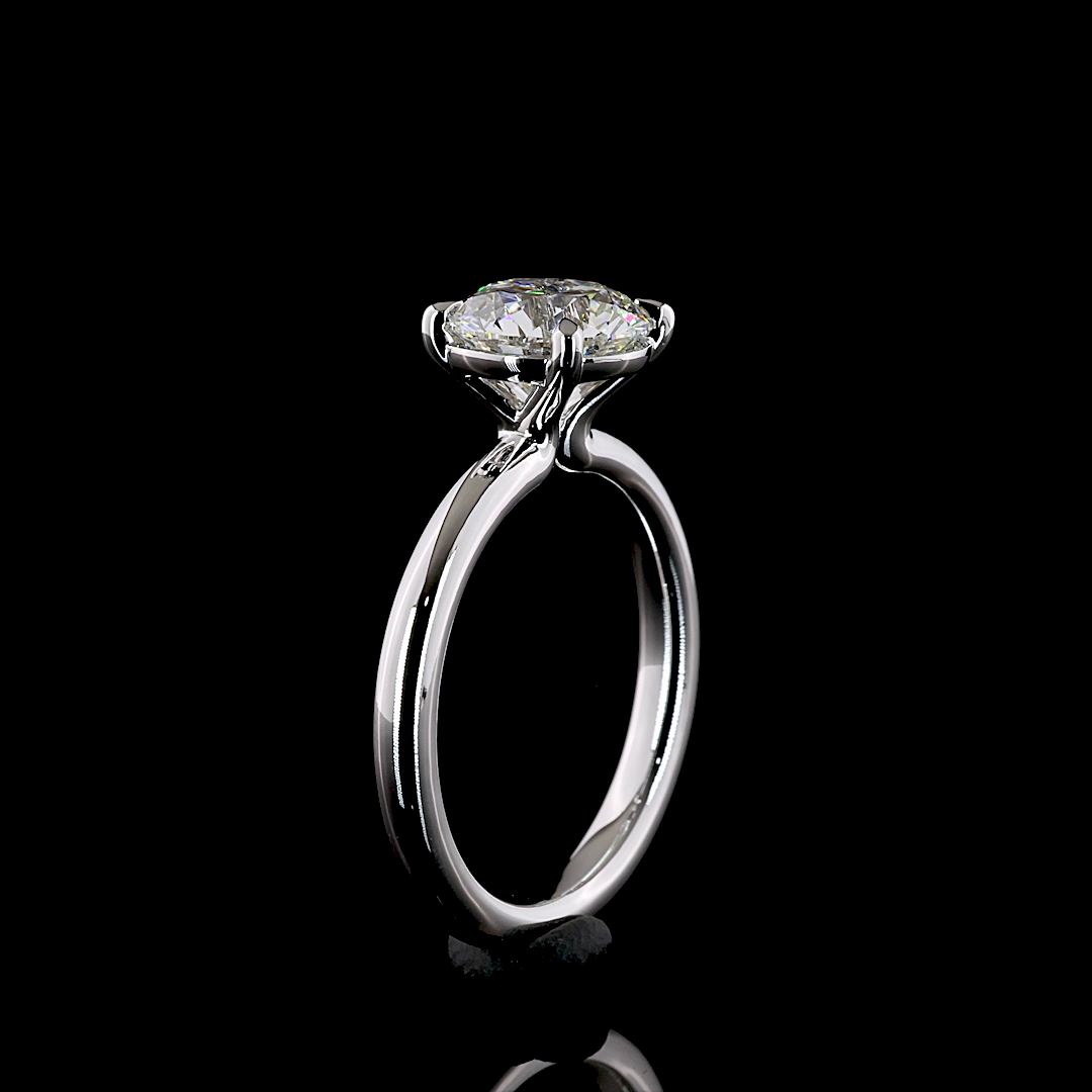 2.07 CT Round Lab Grown Diamond Solitaire Ring Sz. 6.5 (F Color and VS1 Clarity)