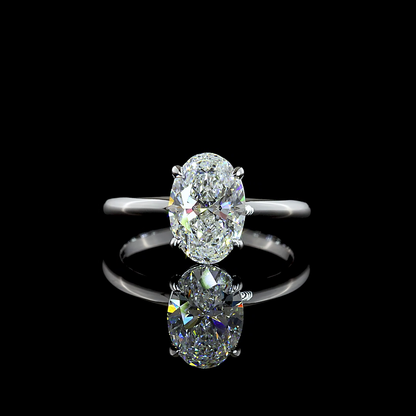 2.04 CT Oval Lab Grown Diamond Solitaire Ring Sz. 6.5 (F Color and VS1 Clarity)