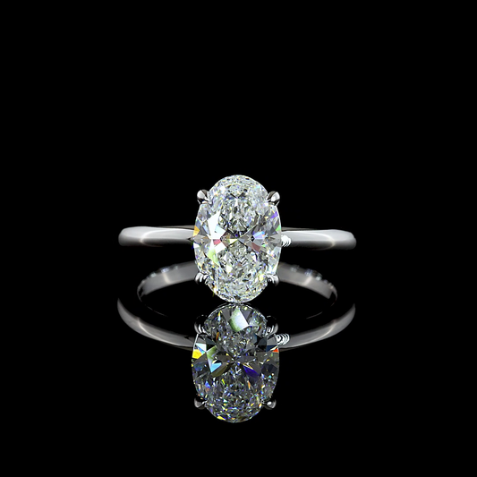 2.04 CT Oval Lab Grown Diamond Solitaire Ring Sz. 6.5 (F Color and VS1 Clarity)
