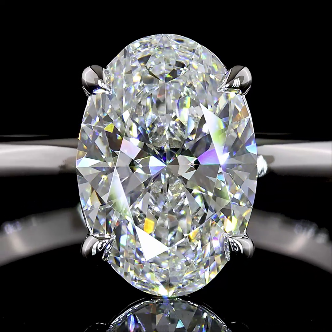 2.04 CT Oval Lab Grown Diamond Solitaire Ring Sz. 6.5 (F Color and VS1 Clarity)