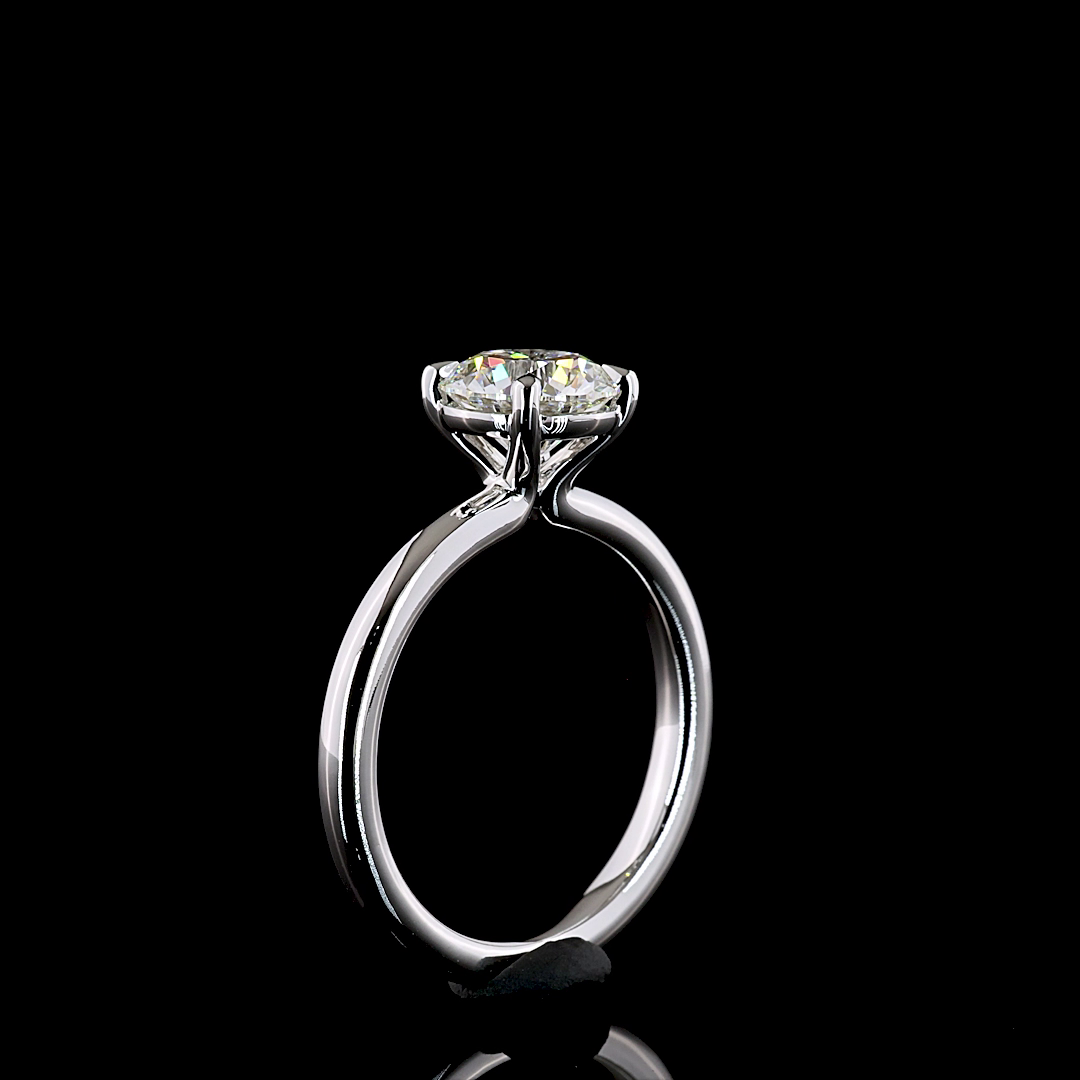 1.50 CT Round Lab Grown Diamond Solitaire Ring Sz. 6.5 (F Color and VVS2 Clarity)