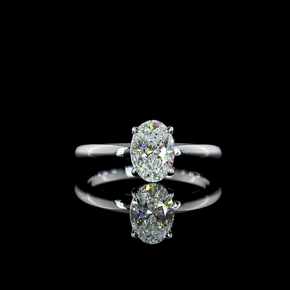 1.02 CT Oval Lab Grown Diamond Solitaire Ring Sz. 6.5 (E Color and VS1 Clarity)