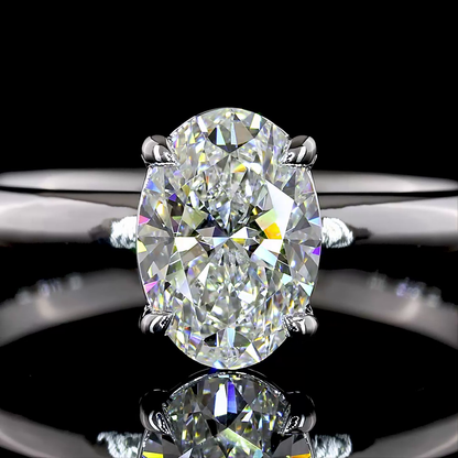 1.02 CT Oval Lab Grown Diamond Solitaire Ring Sz. 6.5 (E Color and VS1 Clarity)