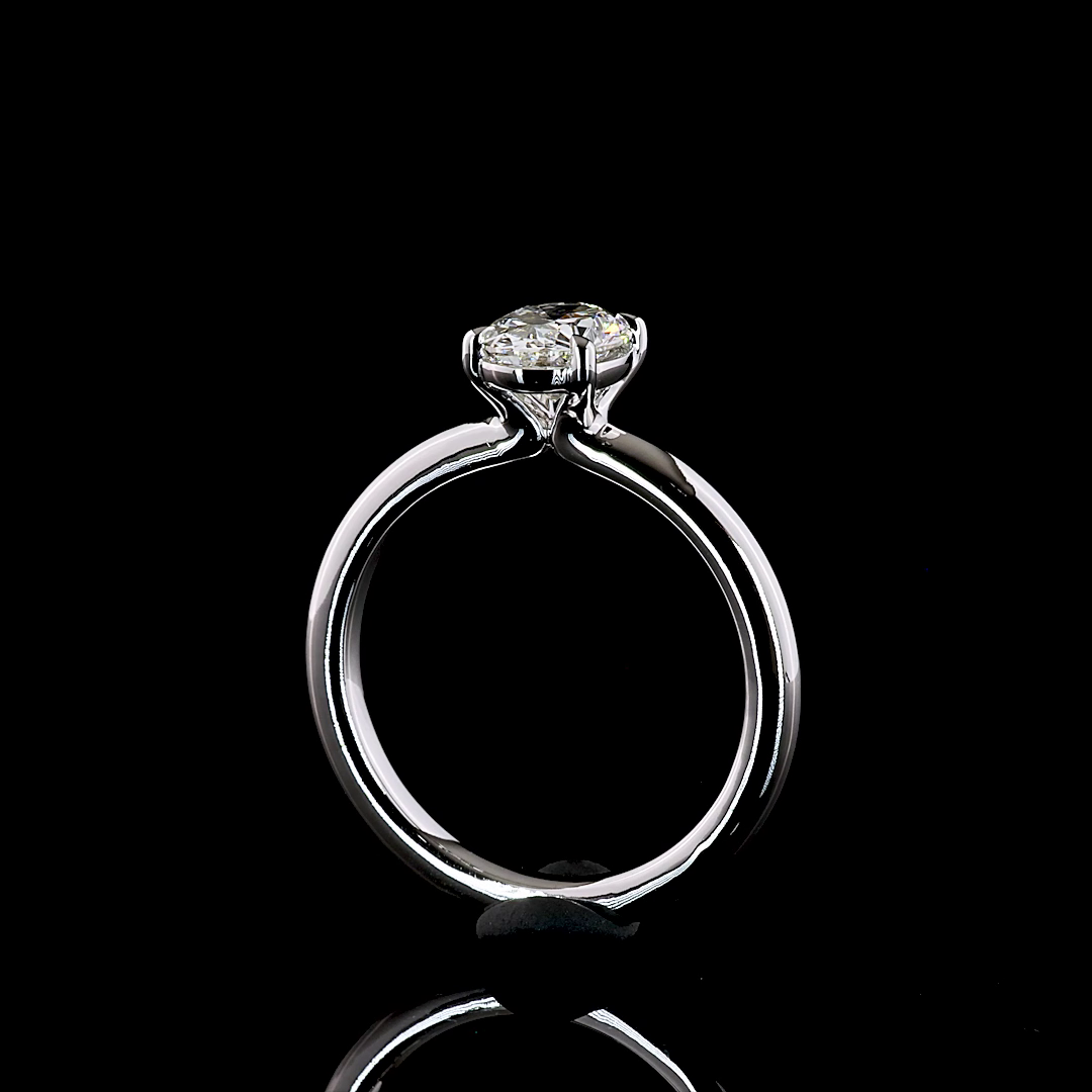 1.02 CT Oval Lab Grown Diamond Solitaire Ring Sz. 6.5 (E Color and VS1 Clarity)