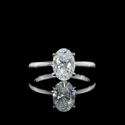 1.53 CT Oval Lab Grown Diamond Solitaire Ring Sz. 6.5 (E Color and VVS2 Clarity)