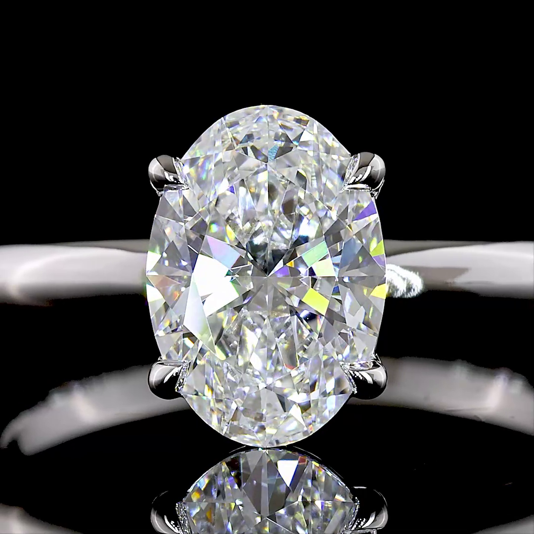 1.53 CT Oval Lab Grown Diamond Solitaire Ring Sz. 6.5 (E Color and VVS2 Clarity)