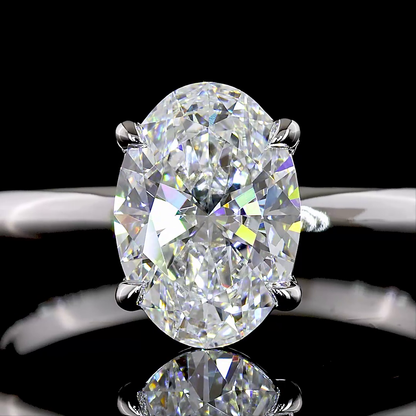 1.53 CT Oval Lab Grown Diamond Solitaire Ring Sz. 6.5 (E Color and VVS2 Clarity)