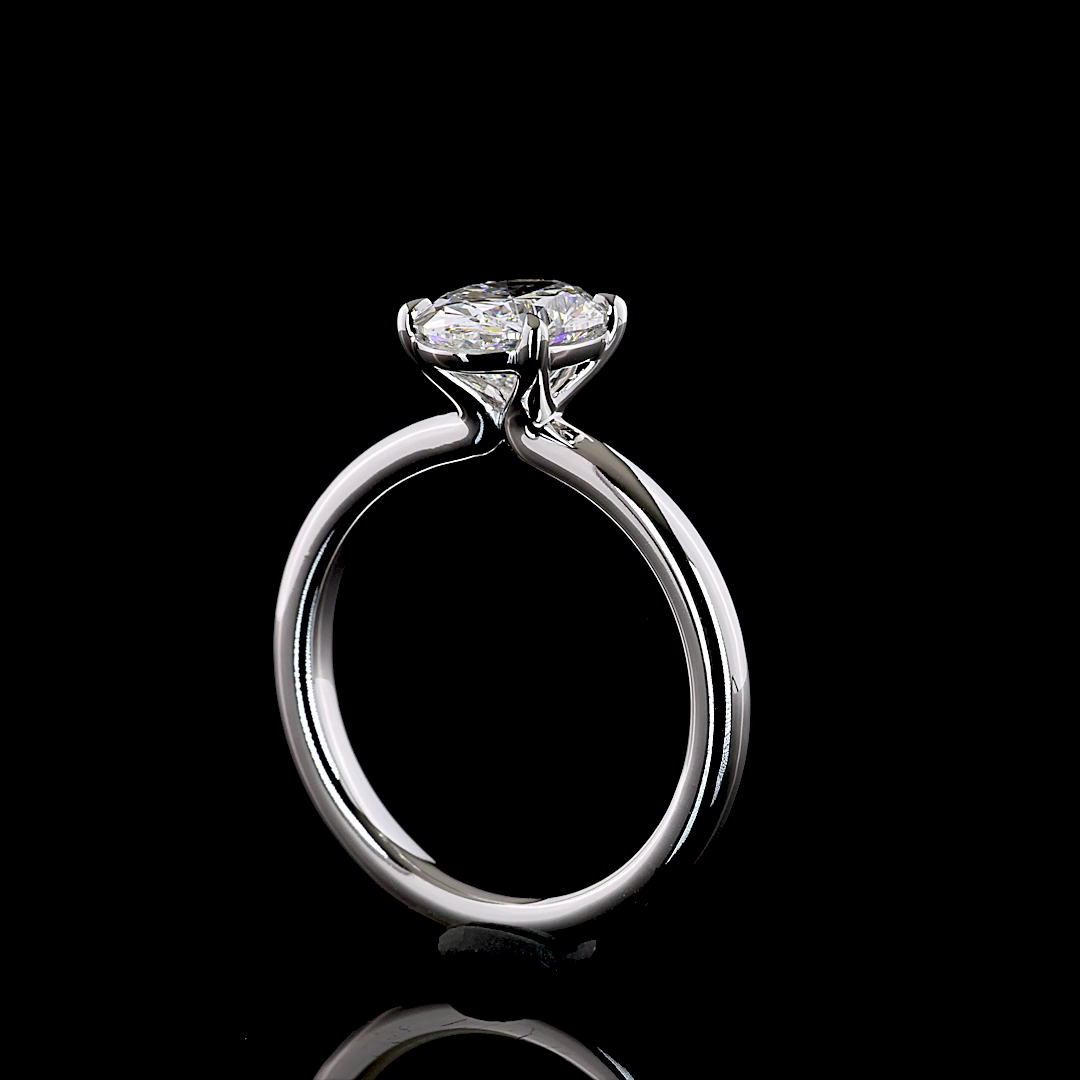 1.53 CT Oval Lab Grown Diamond Solitaire Ring Sz. 6.5 (E Color and VVS2 Clarity)