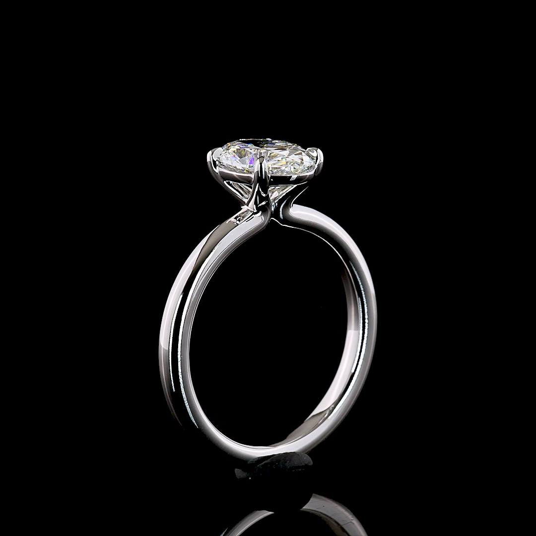 1.53 CT Oval Lab Grown Diamond Solitaire Ring Sz. 6.5 (E Color and VVS2 Clarity)