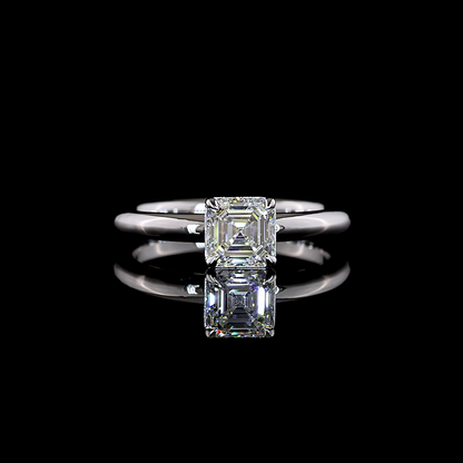 1.01 CT Asscher Lab Grown Diamond Solitaire Ring Sz. 6.5 (F Color and VS2 Clarity)