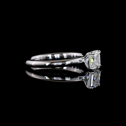 1.01 CT Asscher Lab Grown Diamond Solitaire Ring Sz. 6.5 (F Color and VS2 Clarity)