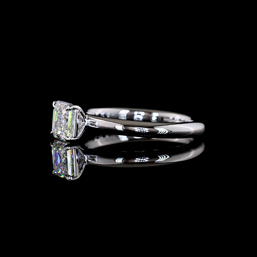 1.01 CT Asscher Lab Grown Diamond Solitaire Ring Sz. 6.5 (F Color and VS2 Clarity)