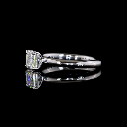 1.01 CT Asscher Lab Grown Diamond Solitaire Ring Sz. 6.5 (F Color and VS2 Clarity)