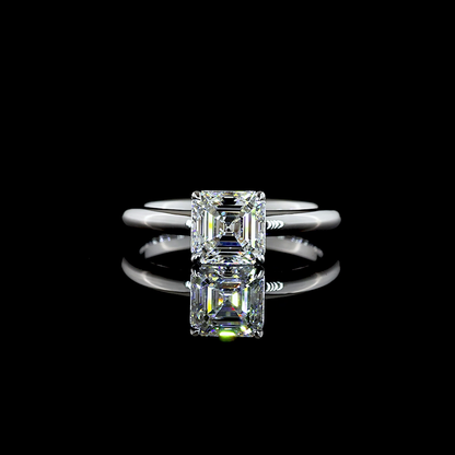 1.50 CT Asscher Lab Grown Diamond Solitaire Ring Sz. 6.5 (F Color and VS1 Clarity)