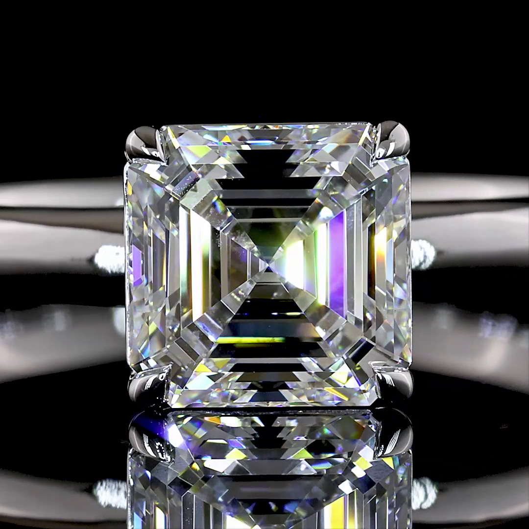 1.50 CT Asscher Lab Grown Diamond Solitaire Ring Sz. 6.5 (F Color and VS1 Clarity)