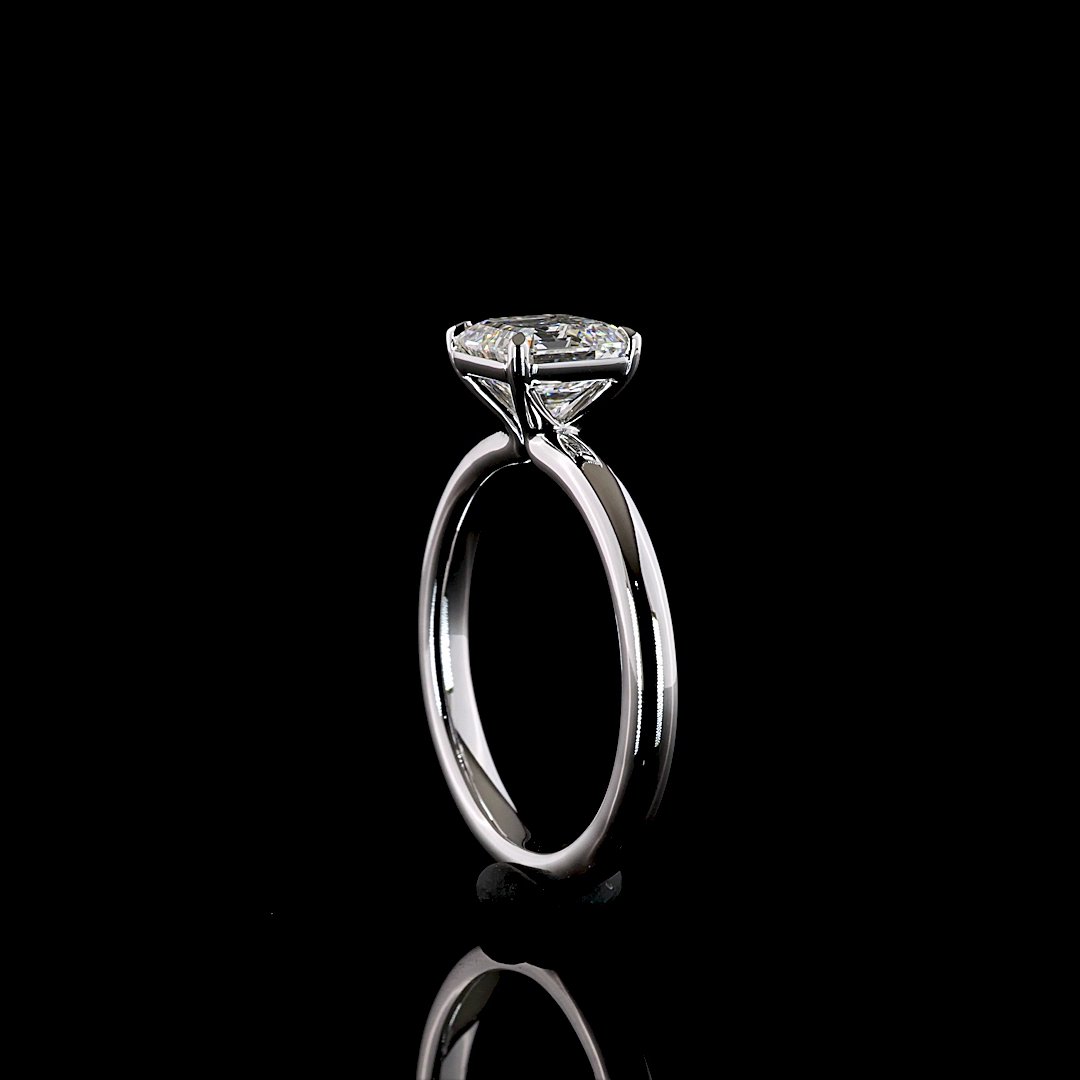 1.50 CT Asscher Lab Grown Diamond Solitaire Ring Sz. 6.5 (F Color and VS1 Clarity)