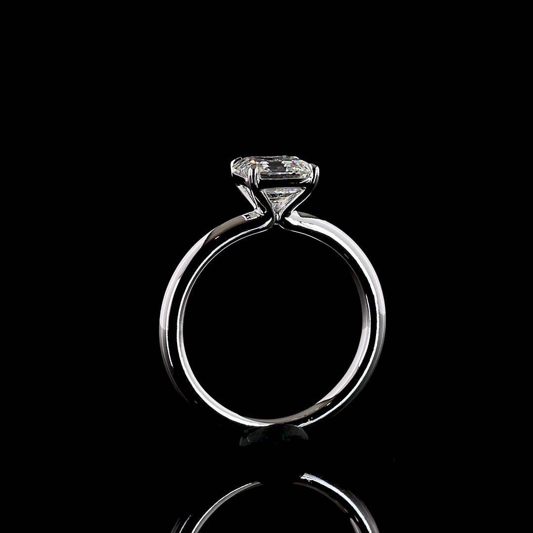 1.50 CT Asscher Lab Grown Diamond Solitaire Ring Sz. 6.5 (F Color and VS1 Clarity)