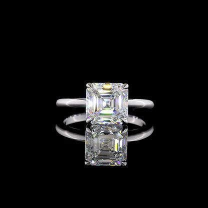 3.20 CT Asscher Lab Grown Diamond Solitaire Ring Sz. 6.5 (F Color and VS1 Clarity)