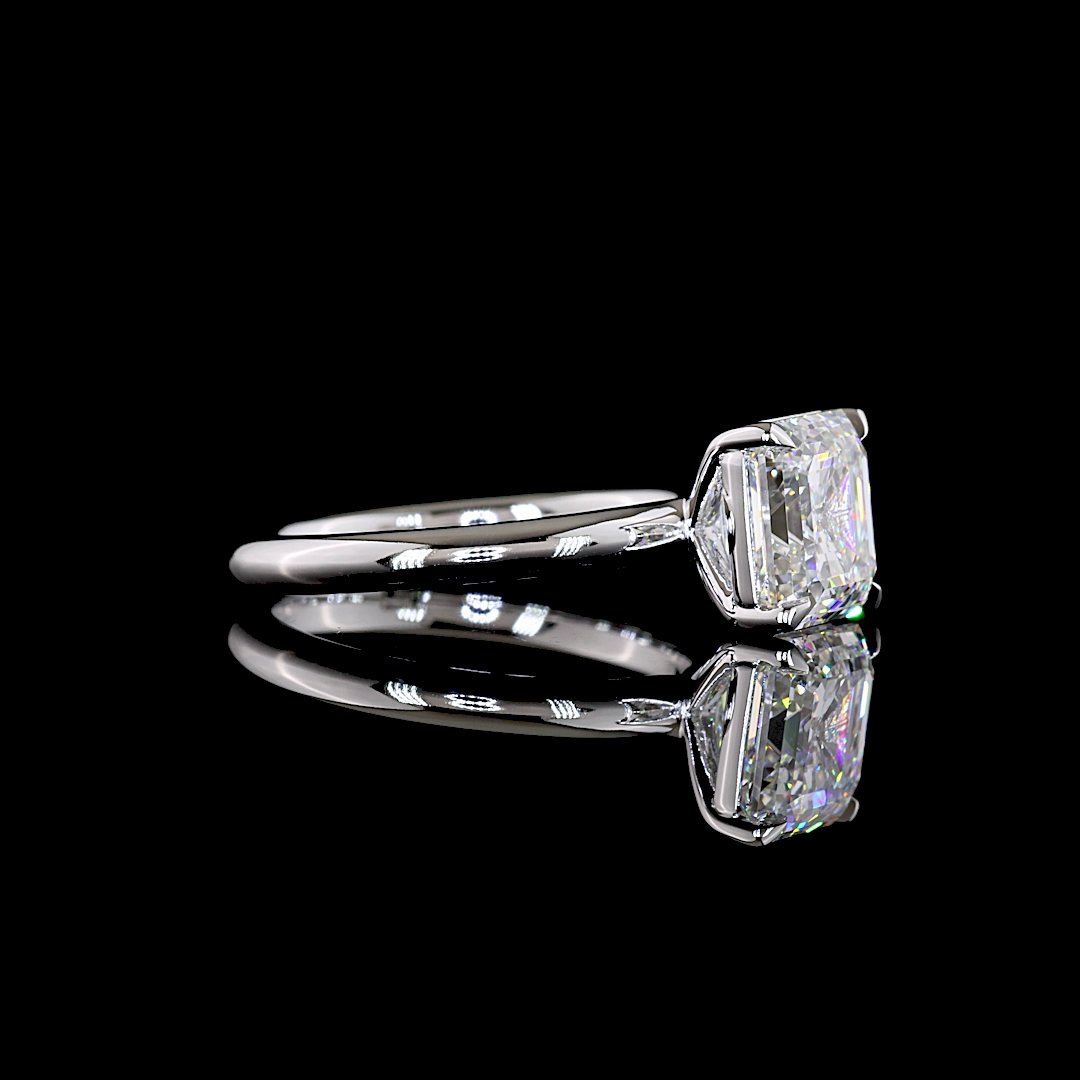 3.20 CT Asscher Lab Grown Diamond Solitaire Ring Sz. 6.5 (F Color and VS1 Clarity)