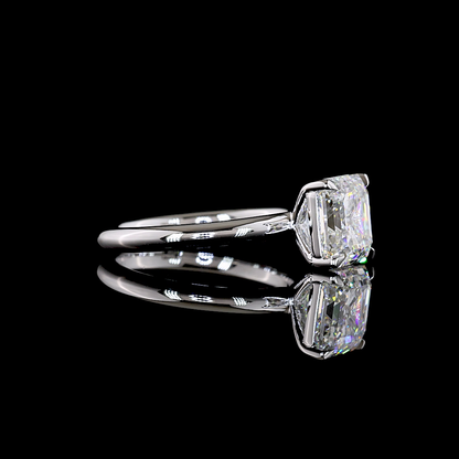 3.20 CT Asscher Lab Grown Diamond Solitaire Ring Sz. 6.5 (F Color and VS1 Clarity)