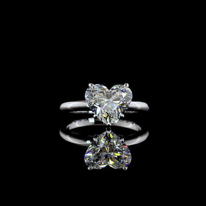 3.10 CT Heart Lab Grown Diamond Solitaire Ring Sz. 6.5 (E Color and VS1 Clarity)