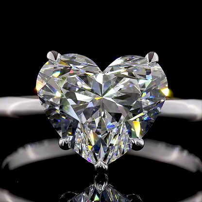 3.10 CT Heart Lab Grown Diamond Solitaire Ring Sz. 6.5 (E Color and VS1 Clarity)