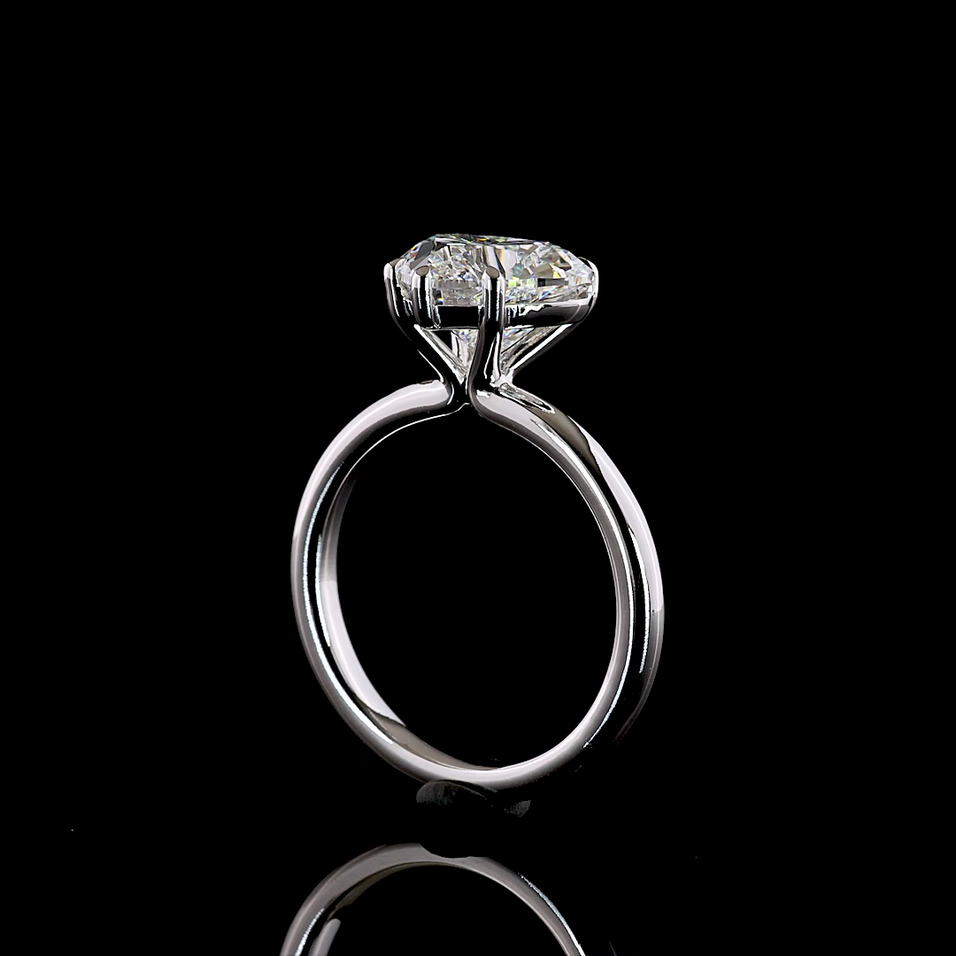 3.10 CT Heart Lab Grown Diamond Solitaire Ring Sz. 6.5 (E Color and VS1 Clarity)