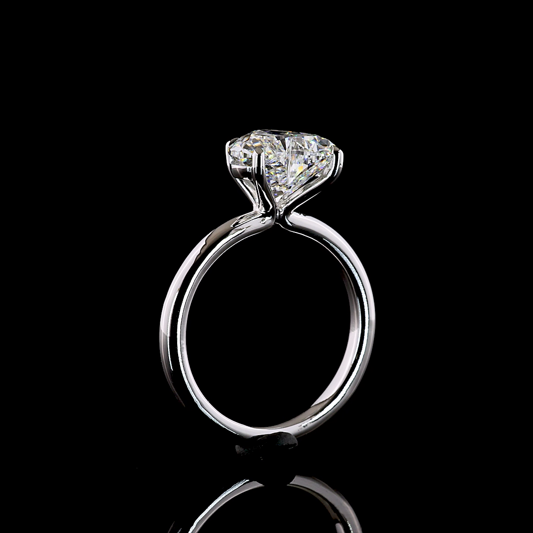 3.10 CT Heart Lab Grown Diamond Solitaire Ring Sz. 6.5 (E Color and VS1 Clarity)