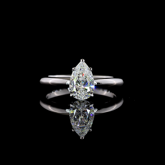 1.07 CT Pear Lab Grown Diamond Solitaire Ring Sz. 6.5 (F Color and VVS2 Clarity)