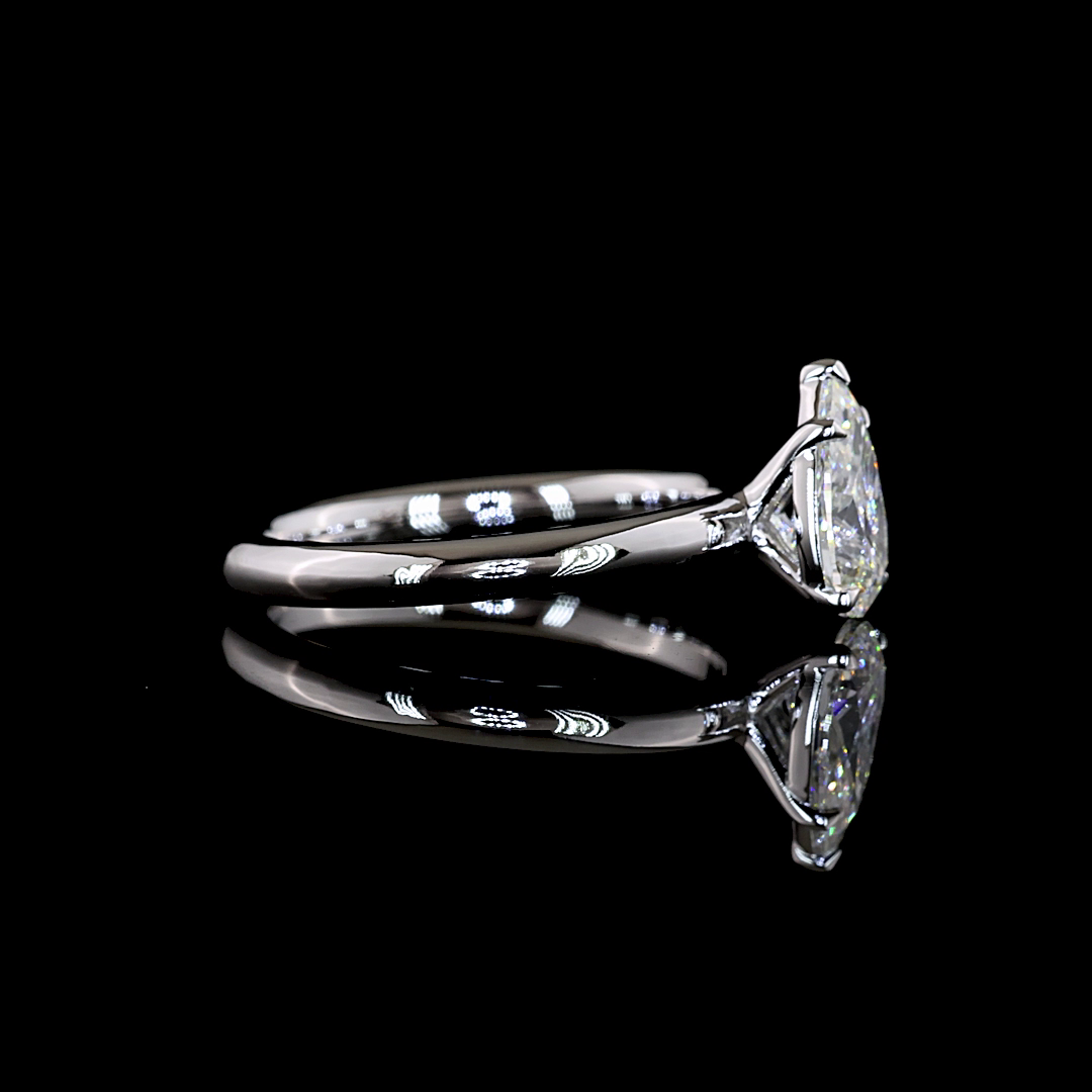 1.07 CT Pear Lab Grown Diamond Solitaire Ring Sz. 6.5 (F Color and VVS2 Clarity)