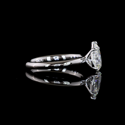 1.07 CT Pear Lab Grown Diamond Solitaire Ring Sz. 6.5 (F Color and VVS2 Clarity)