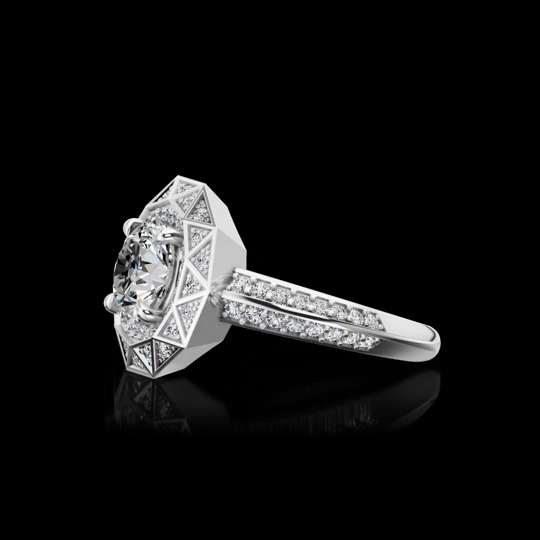 2.29 CTTW Round Lab Grown Diamond 55 Ring Sz. 6.5 (E Color and VS1 Clarity)