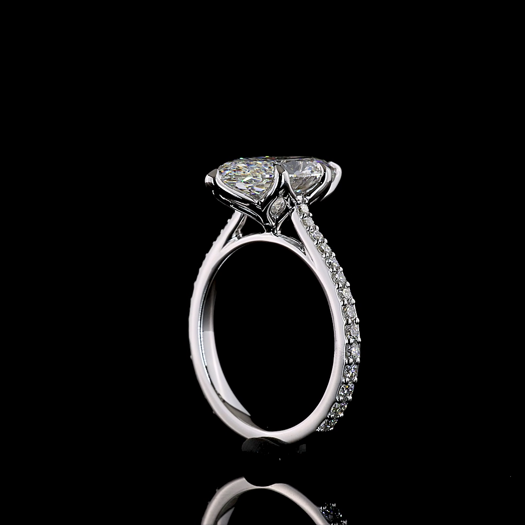 3.71 CTTW Marquise Lab Grown Diamond Solitaire Diamond Shank Ring Sz. 6.5 (F Color and VS1 Clarity)