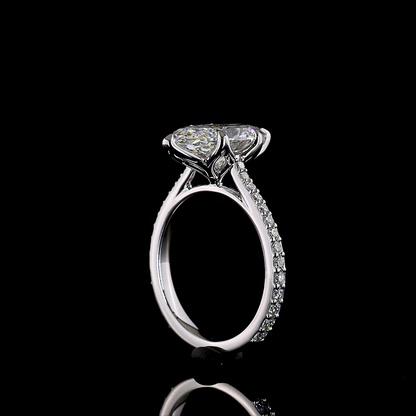 3.71 CTTW Marquise Lab Grown Diamond Solitaire Diamond Shank Ring Sz. 6.5 (F Color and VS1 Clarity)