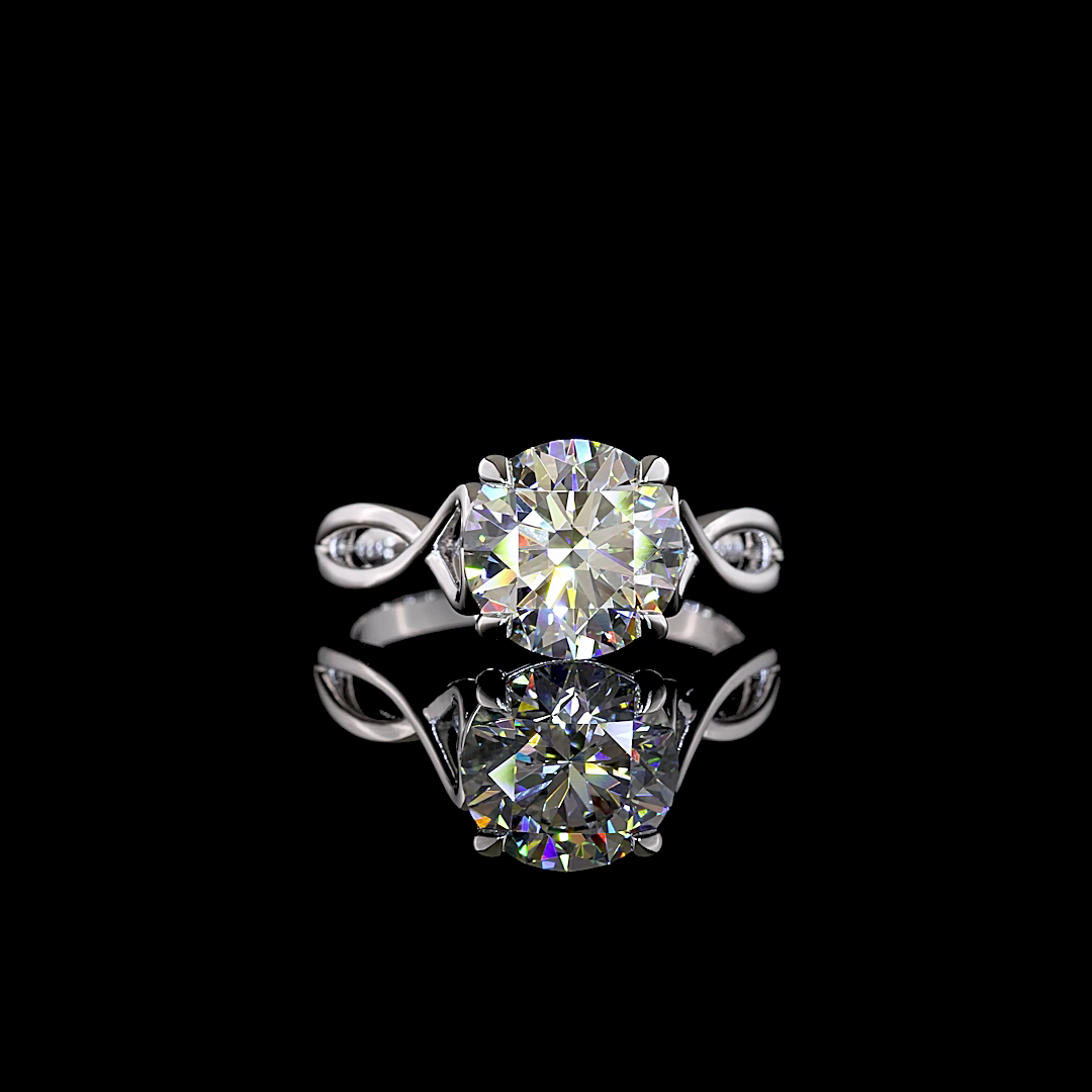 2.52 CT Round Lab Grown Diamond Solitaire Ring Sz. 6 (F Color and VS1 Clarity)
