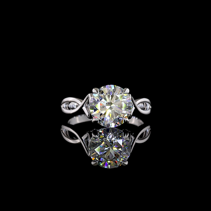 2.52 CT Round Lab Grown Diamond Solitaire Ring Sz. 6 (F Color and VS1 Clarity)