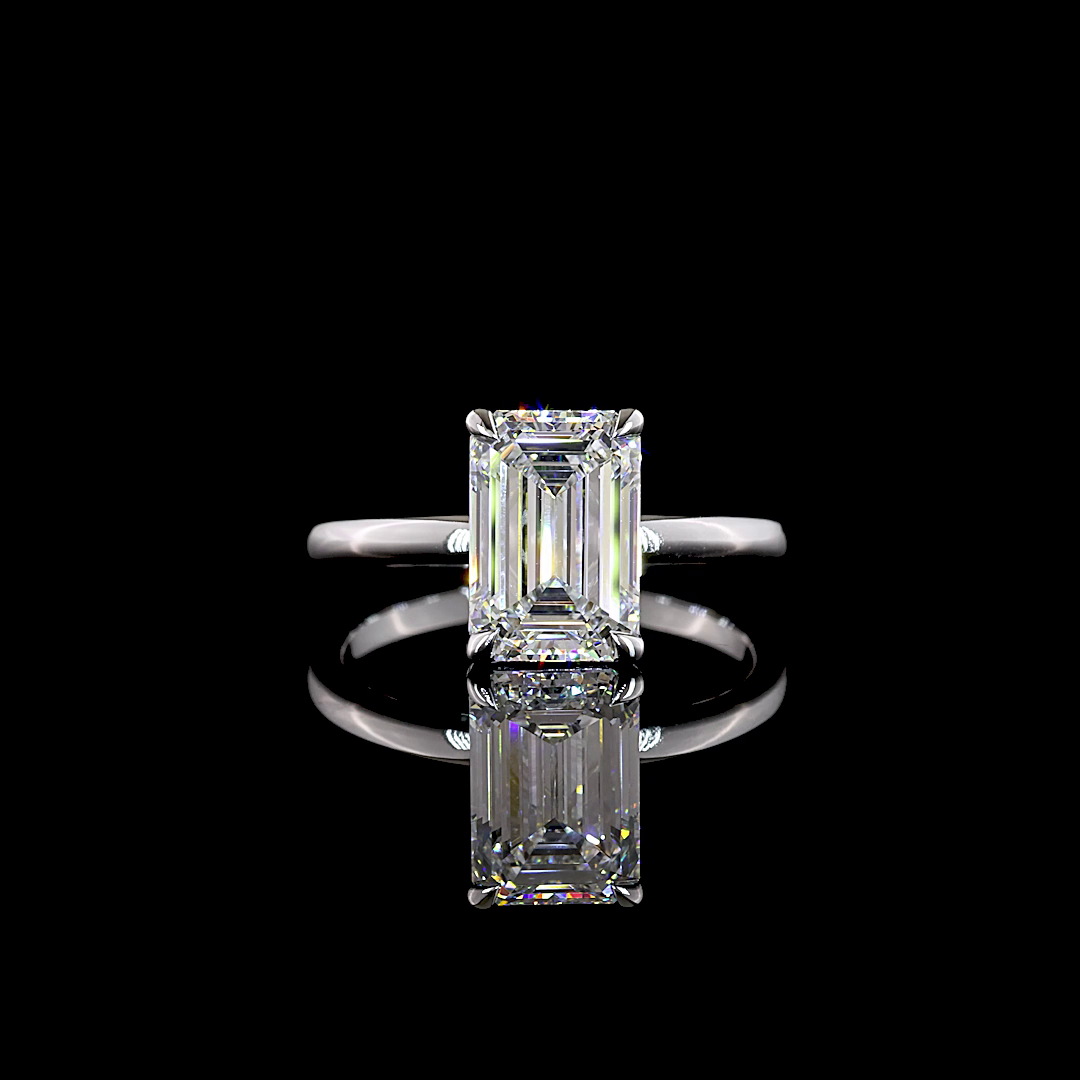 2.78 CT Emerald Lab Grown Diamond Solitaire Ring Sz. 6.5 (E Color and VS1 Clarity)